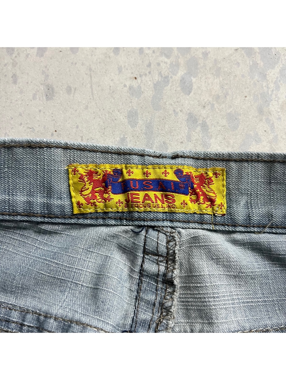 Y2K Vtg F.U.S.A.I. Jeans 34X32 (Fits 34X31) Focus USA Light Wash Denim Loose Fit - Picture 6 of 9